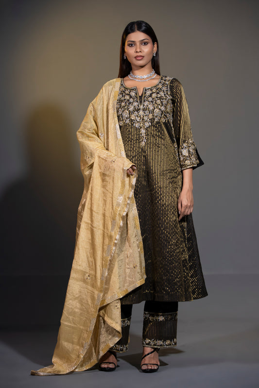 Pure Tissue Kurta Pants and Dupatta