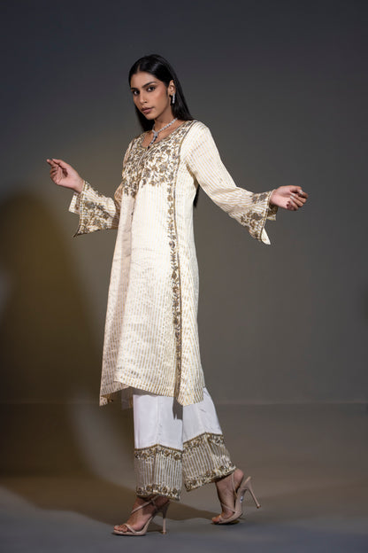 Pure Tissue Kurta Pants and Dupatta