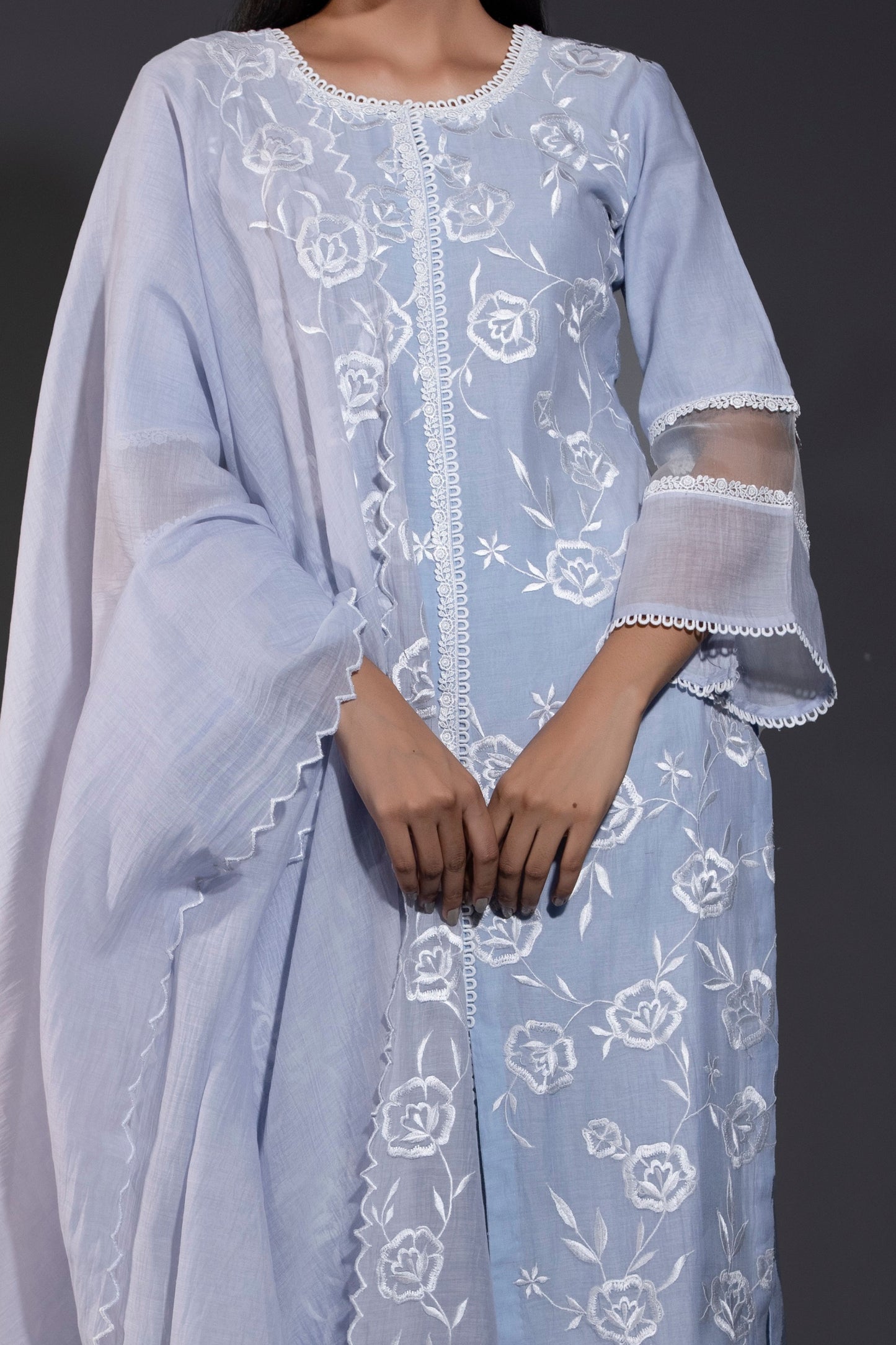 Pure Chanderi Kurta Pants and Dupatta