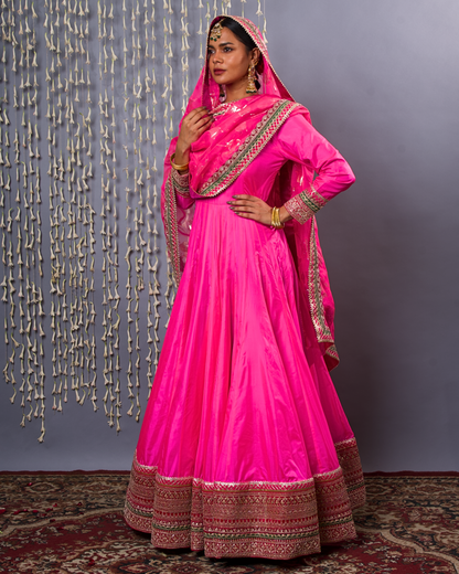 Pink Anarkali Set